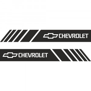 Набір наклейок на дзеркала авто - Смуги Chevrolet (2шт)