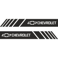 Набор наклеек на зеркала авто - Полосы Chevrolet (2шт)