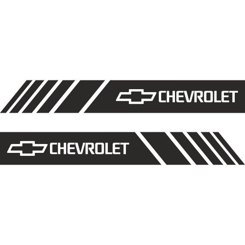 Набір наклейок на дзеркала авто - Смуги Chevrolet (2шт)