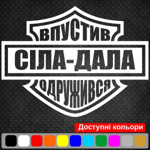 Вінілова наклейка - Сіла-Дала, Впустив -Одружився!
