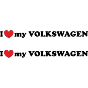 Набір вінілових наклейок на автомобіль - I Love My Volkswagen (2шт)