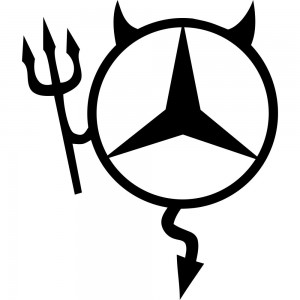 Вінілова наклейка на автомобіль - Mercedes Чортик