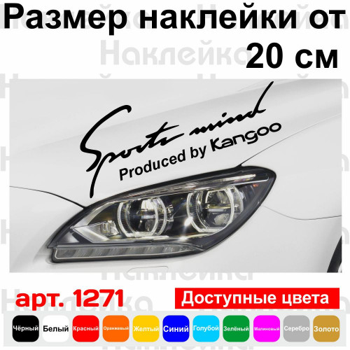 Вінілова наклейка на автомобіль - Sports mind produced by Kangoo