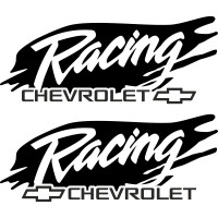 Набір наклейок на дзеркала авто - Chevrolet Racing (2шт)