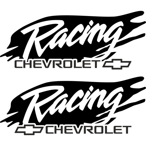 Набір наклейок на дзеркала авто - Chevrolet Racing (2шт)