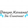 Вінілова наклейка на виписку з пологового будинку - Дякую, Кохано! За Синочка! Вінілова наклейка на виписку з пологового будинку - Дякую, Кохано! За Синочка!