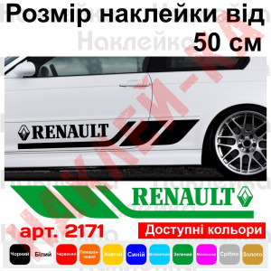 Набір вінілових наклейок на борт автомобіля - Renault v2 (2 шт)