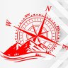 Виниловая наклейка на автомобиль - Компас, Горы (Роза ветров) v5