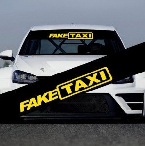 Сонцезахисна наклейка на лобове скло автомобіля - Fake Taxi, 135*20 см Сонцезахисна наклейка на лобове скло автомобіля - Fake Taxi, 135*20 см