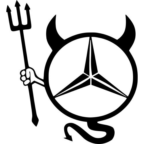 Вінілова наклейка на автомобіль - Mercedes Чортик v2