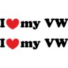 Набір вінілових наклейок на автомобіль - I Love My Volkswagen v3 (2шт) Набір вінілових наклейок на автомобіль - I Love My Volkswagen v3 (2шт)