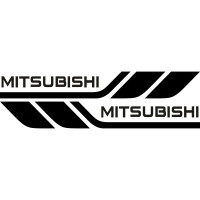 Набор виниловых наклеек на борт автомобиля - Mitsubishi (2 шт)
