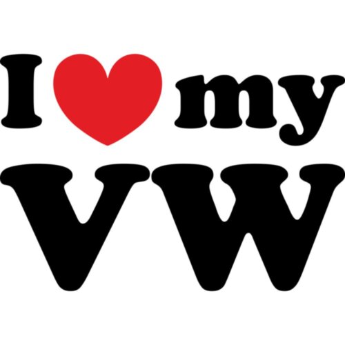 Вінілова наклейка на автомобіль - I Love My Volkswagen v4