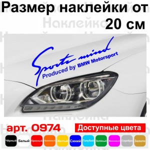 Вінілова наклейка на автомобіль - Sports mind BMW Motorsport