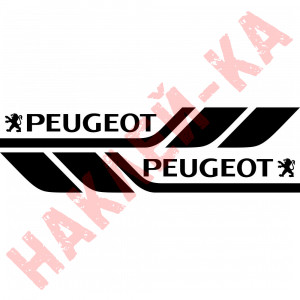 Набір вінілових наклейок на борт автомобіля - Peugeot (2 шт)