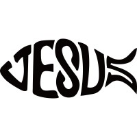 Виниловая наклейка на автомобиль - Рыбка Ихтис v8 Jesus | Иисус