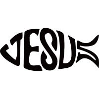 Вінілова наклейка на автомобіль - Рибка Іхтіс v8 Jesus | Ісус