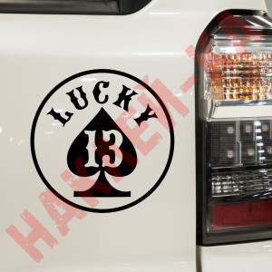 Вінілова наклейка на автомобіль - LUCKY 13