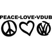 Виниловая наклейка на автомобиль - Peace Love Vdub