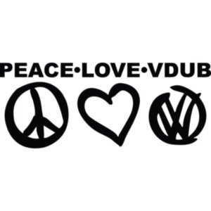 Вінілова наклейка на автомобіль - Peace Love Vdub