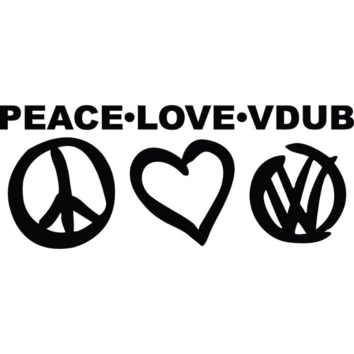 Вінілова наклейка на автомобіль - Peace Love Vdub