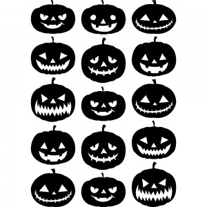 Набір вінілових наклейок - Гарбузи на Хеллоуїн /Halloween Pumpkins