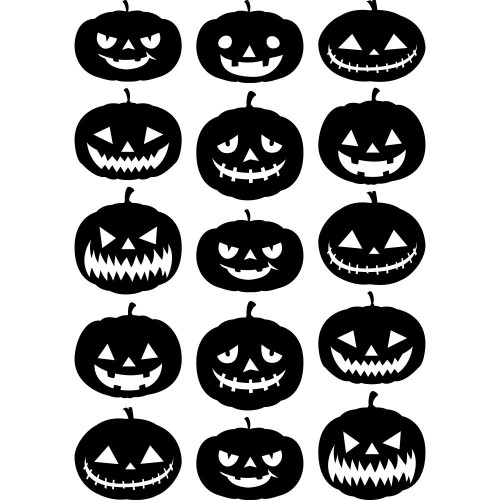 Набор виниловых наклеек - Тыквы на Хэллоуин / Halloween Pumpkins