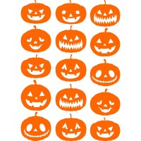 Набір вінілових наклейок - Гарбузи на Хеллоуїн /Halloween Pumpkins v2