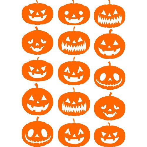 Набір вінілових наклейок - Гарбузи на Хеллоуїн /Halloween Pumpkins v2