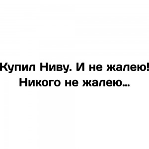 Вінілова наклейка на автомобіль - Купив Ниву. І не шкодую!