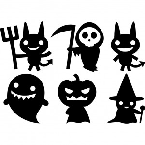Набір вінілових наклейок - Монстрики на Хелловін /Halloween Monsters