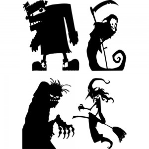 Набір вінілових наклейок - Монстри на Хеллоуїн /Halloween Monsters