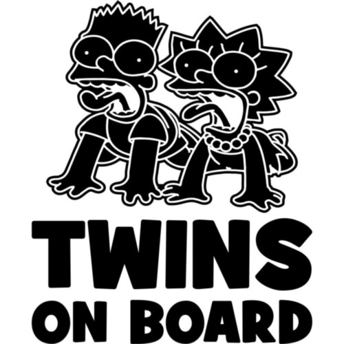 Виниловая наклейка на автомобиль - Twins on Board v3 (Bart and Lisa, Simpson) / Двойня в Машине