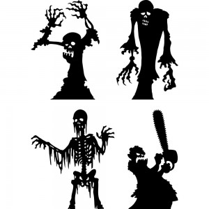 Набір вінілових наклейок - Монстри на Хеллоуїн /Halloween Monsters v2