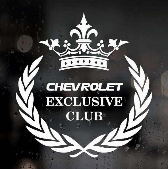 Виниловая наклейка стикер на автомобиль - Chevrolet club Виниловая наклейка стикер на автомобиль - Chevrolet club