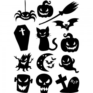 Набір вінілових наклейок - Halloween /Хеллоуїн v4