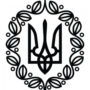 Вінілова наклейка на автомобіль - Трезубець (Тризуб) /Герб УНР
