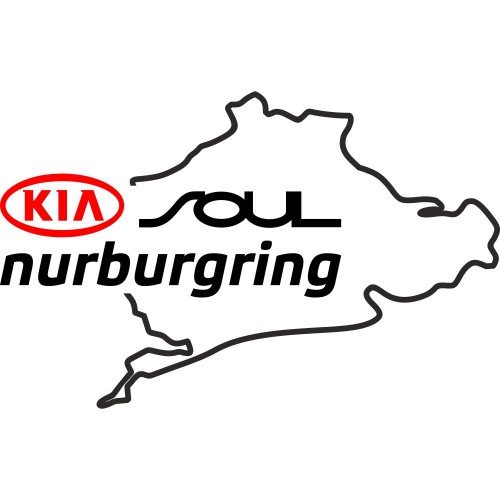 Виниловая наклейка на автомобиль -  KIA Soul Nurburgring | КИА Соул Нюрбургринг