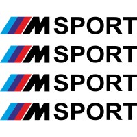 Набір вінілових наклейок на ручки авто - BMW M Sport (4 шт.)