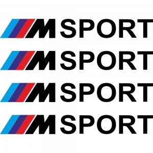 Набір вінілових наклейок на ручки авто - BMW M Sport (4 шт.)