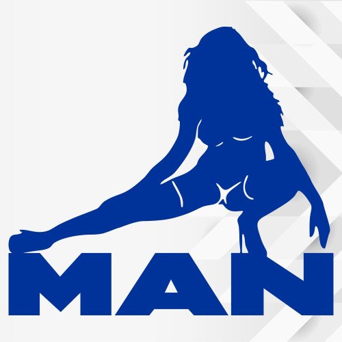Вінілова наклейка на вантажівку - MAN SEXY Дівчина