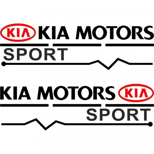 Набір наклейок на дзеркала авто - KIA Motors Sport v2 (2шт)