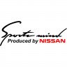 Вінілова наклейка на автомобіль - Sports mind produced by Nissan
