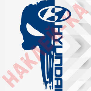 Вінілова наклейка на капот автомобіля - Череп Hyundai / Хюндай Каратель