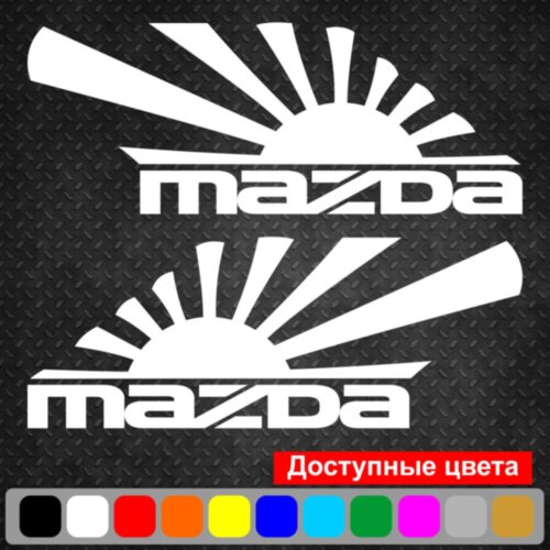 Набор наклеек на зеркала авто - Японский Флаг Mazda (2шт)