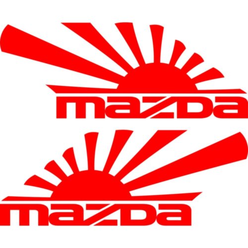 Набор наклеек на зеркала авто - Японский Флаг Mazda (2шт)
