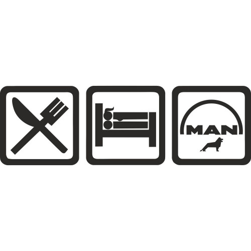 Вінілова наклейка на автомобіль - Eat Sleep MAN