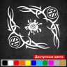 Набір наклейок на автомобіль - Куточки на бічні стекла Volkswagen Tribal v5 Набір наклейок на автомобіль - Куточки на бічні стекла Volkswagen Tribal v5