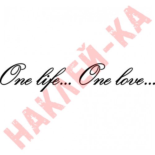 Вінілова наклейка на автомобіль - One life... One love...