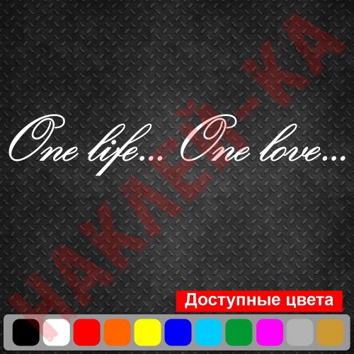 Вінілова наклейка на автомобіль - One life... One love...